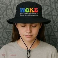 Woke Just Means You Give A Damn About Other People Bucket Hat thumb 3