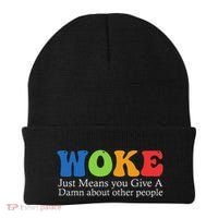 Woke Just Means You Give A Damn About Other People Beanie thumb 0