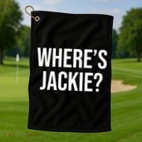 Where's Jackie Meme Golf Towel thumb 1