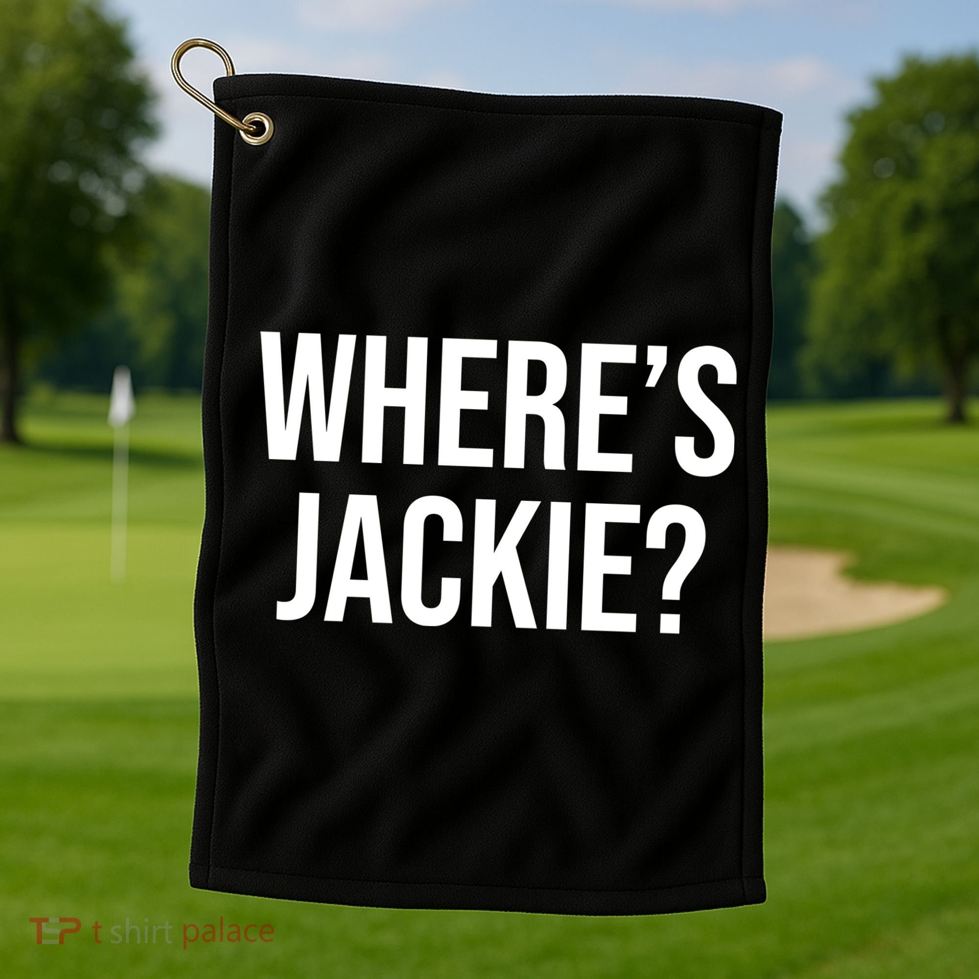 Where's Jackie Meme Golf Towel