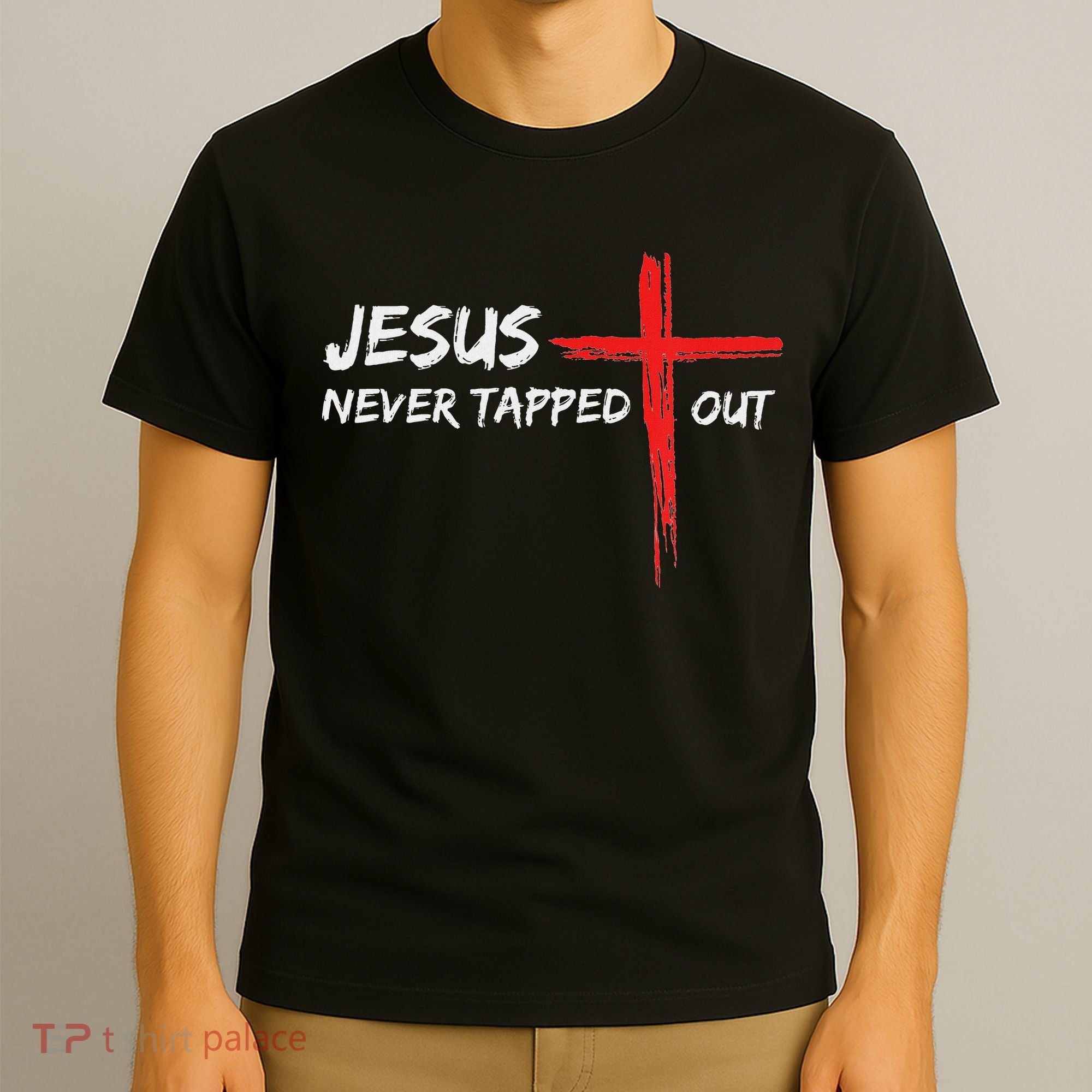 Wrestling Jesus Never Tapped Out Christian Wrestle T-Shirt