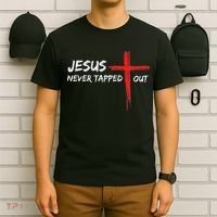 Wrestling Jesus Never Tapped Out Christian Wrestle T-Shirt thumb 6