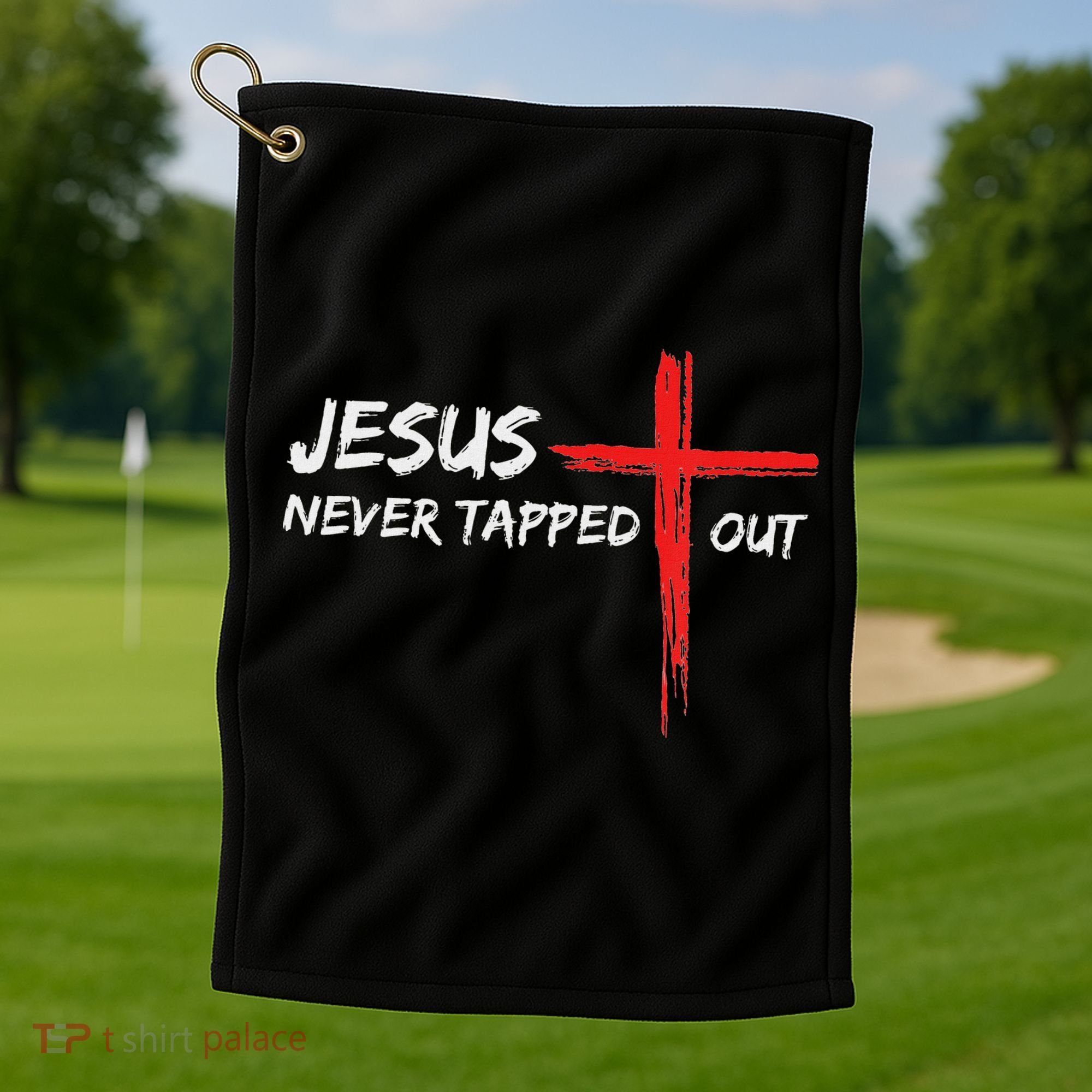 Wrestling Jesus Never Tapped Out Christian Wrestle Golf Towel