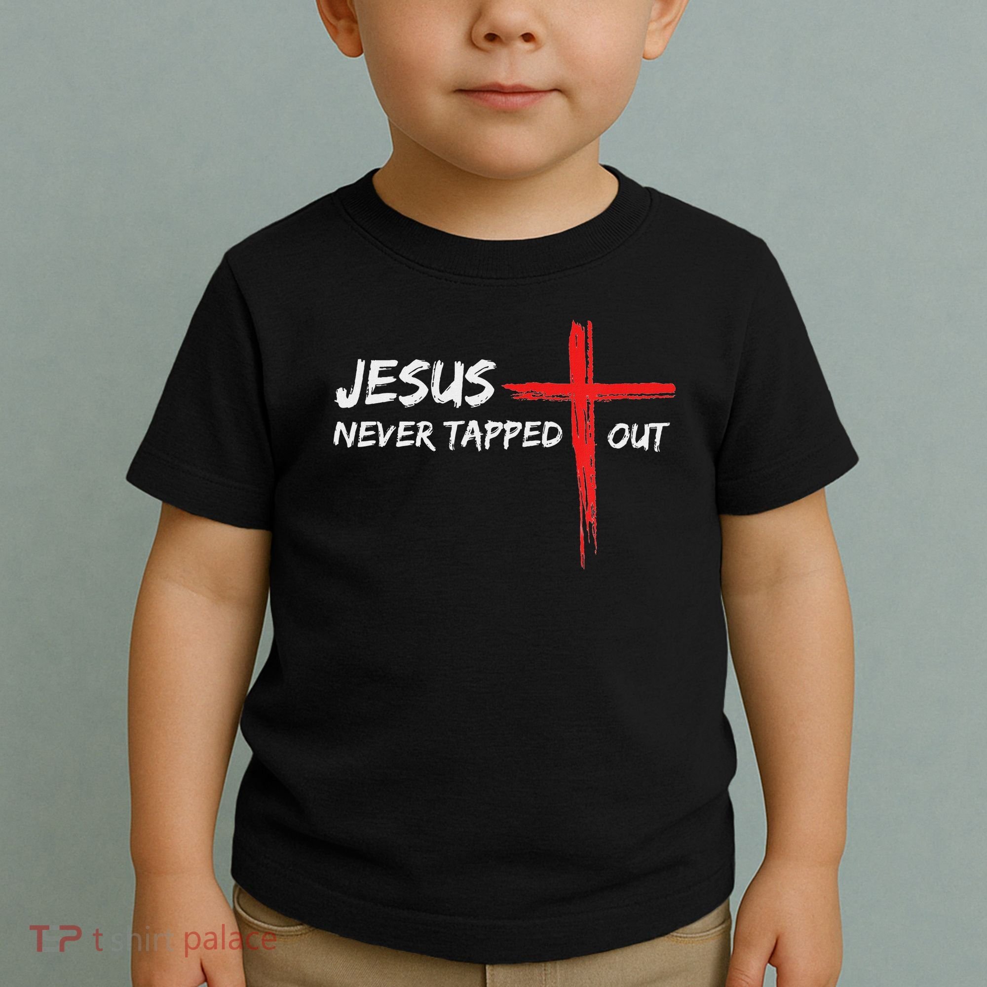 Wrestling Jesus Never Tapped Out Christian Wrestle Toddler T-Shirt