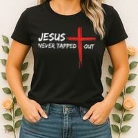 Wrestling Jesus Never Tapped Out Christian Wrestle Women's T-Shirt thumb 2