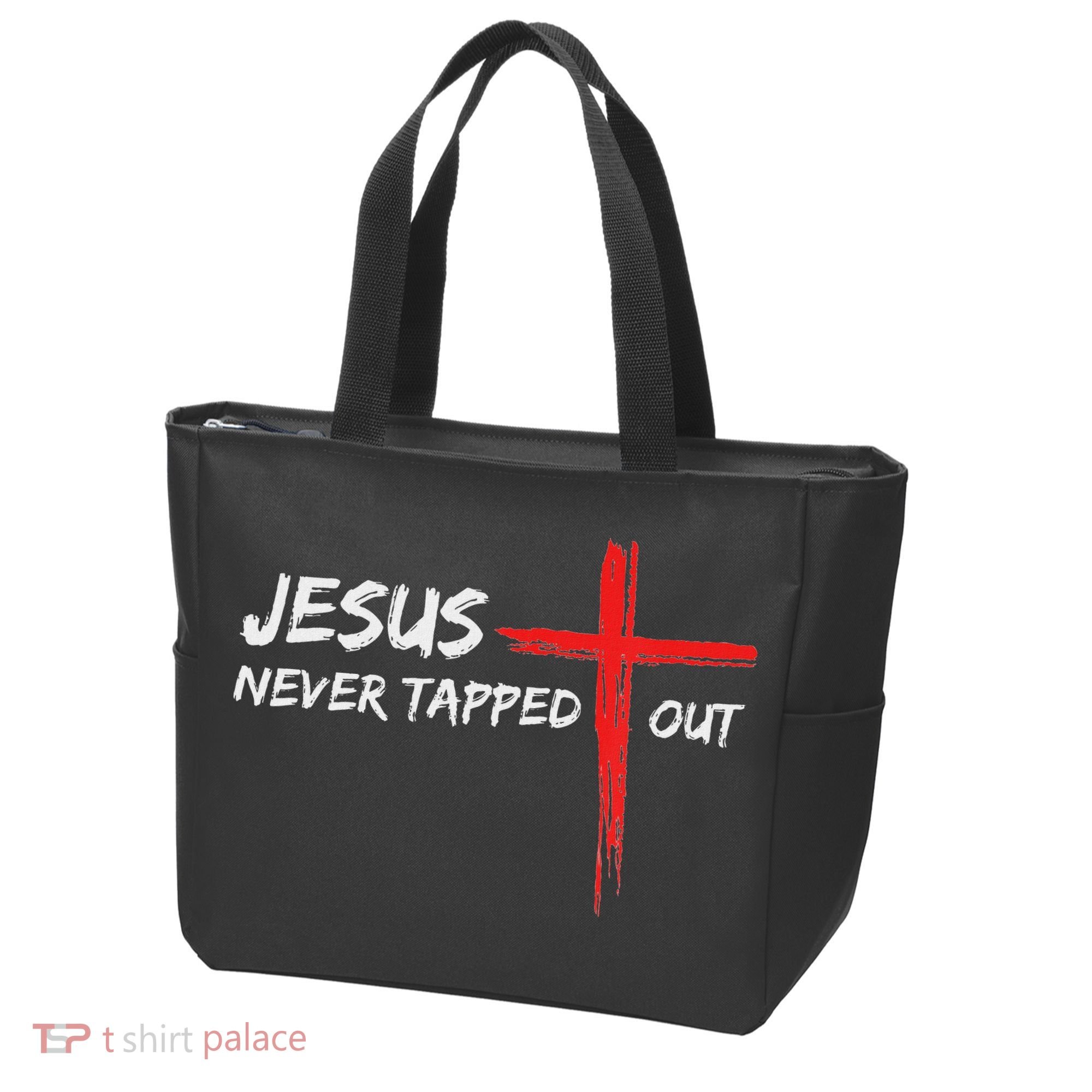 Wrestling Jesus Never Tapped Out Christian Wrestle Tote Bag