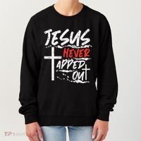 Wrestling Jesus Never Tapped Out Christian Wrestle Women's Sweatshirt thumb 0