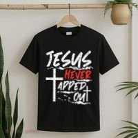 Wrestling Jesus Never Tapped Out Christian Wrestle T-Shirt thumb 2