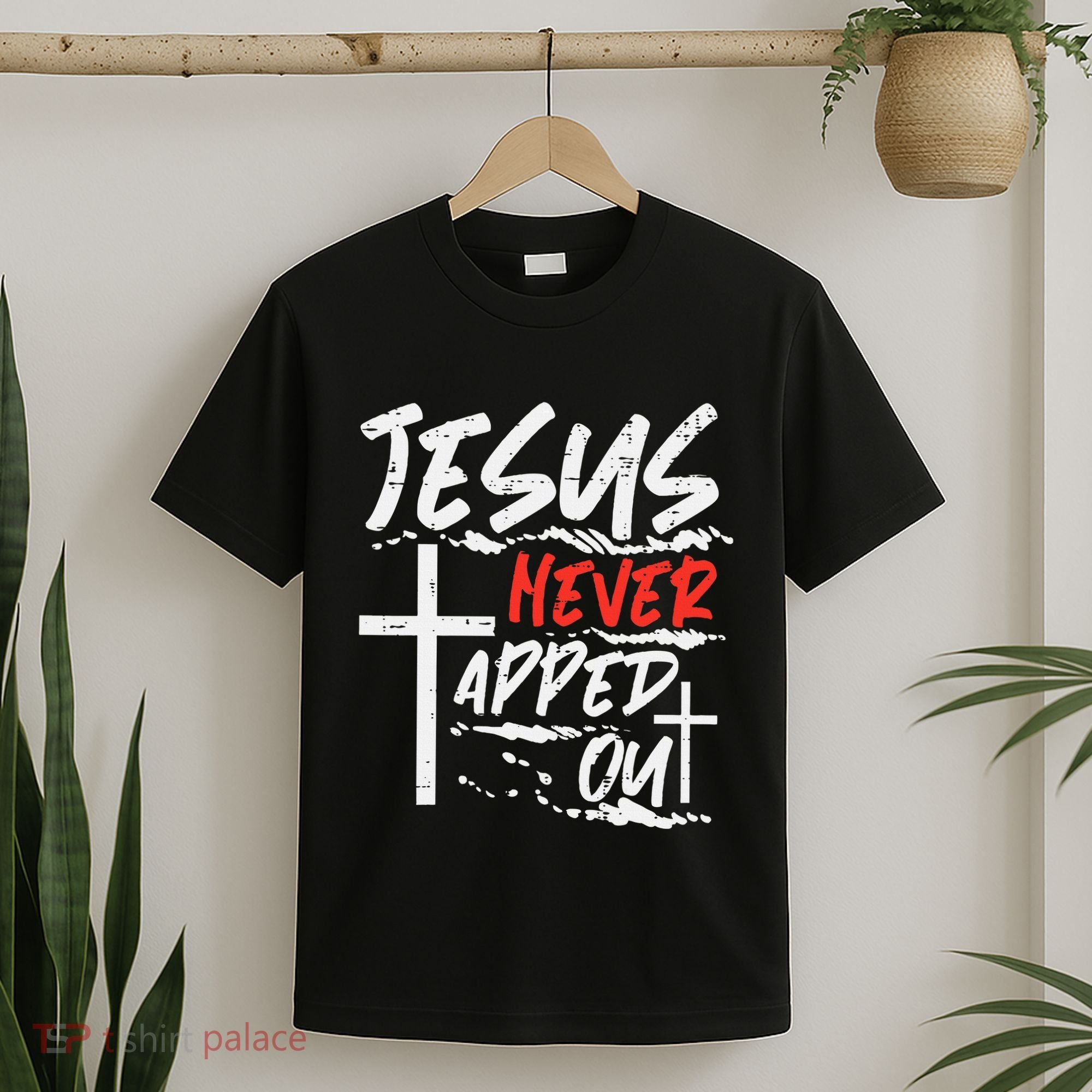 Wrestling Jesus Never Tapped Out Christian Wrestle T-Shirt