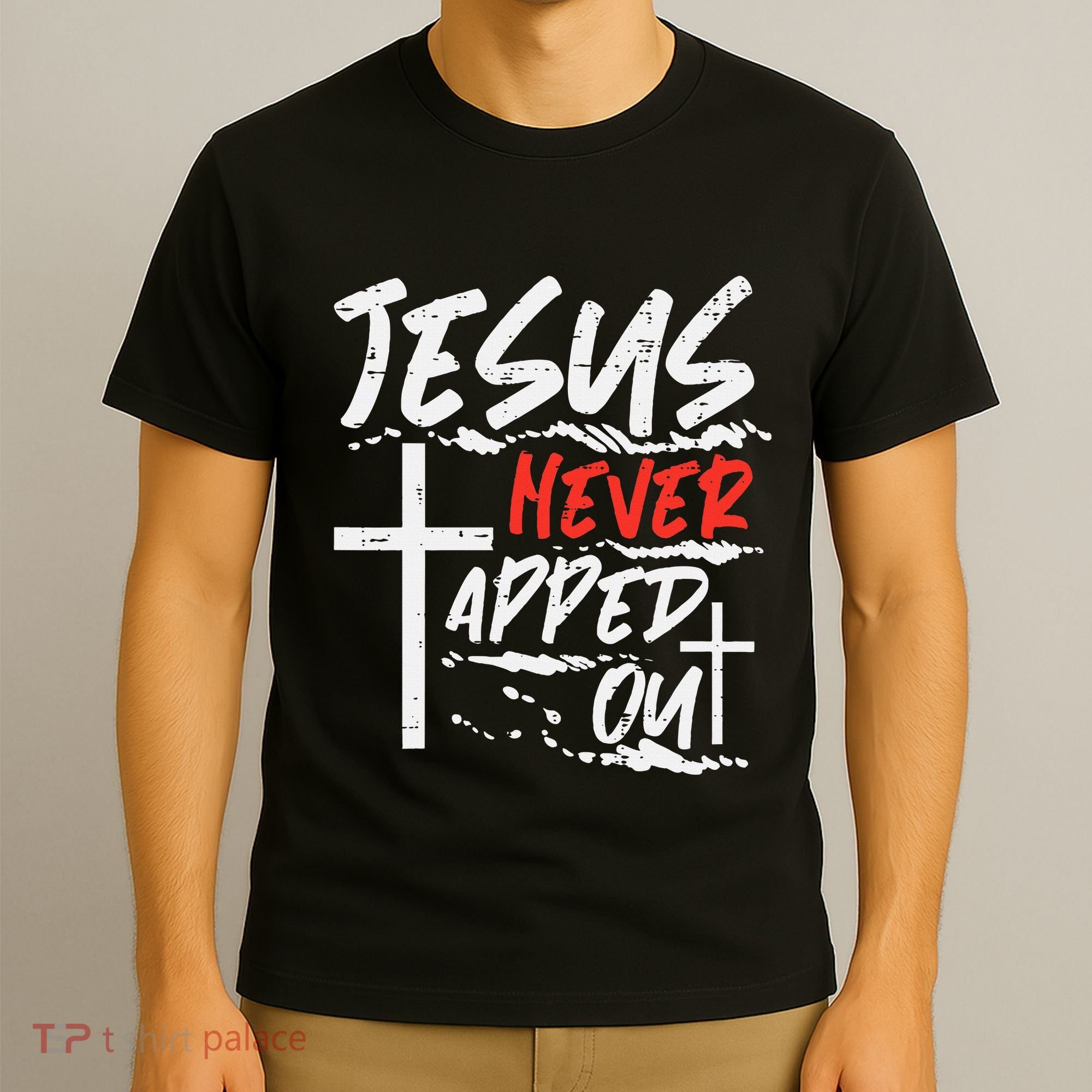 Wrestling Jesus Never Tapped Out Christian Wrestle T-Shirt
