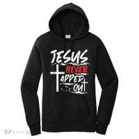 Wrestling Jesus Never Tapped Out Christian Wrestle Women's Hoodie thumb 0
