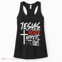 Wrestling Jesus Never Tapped Out Christian Wrestle Women's Tank Top thumb 0
