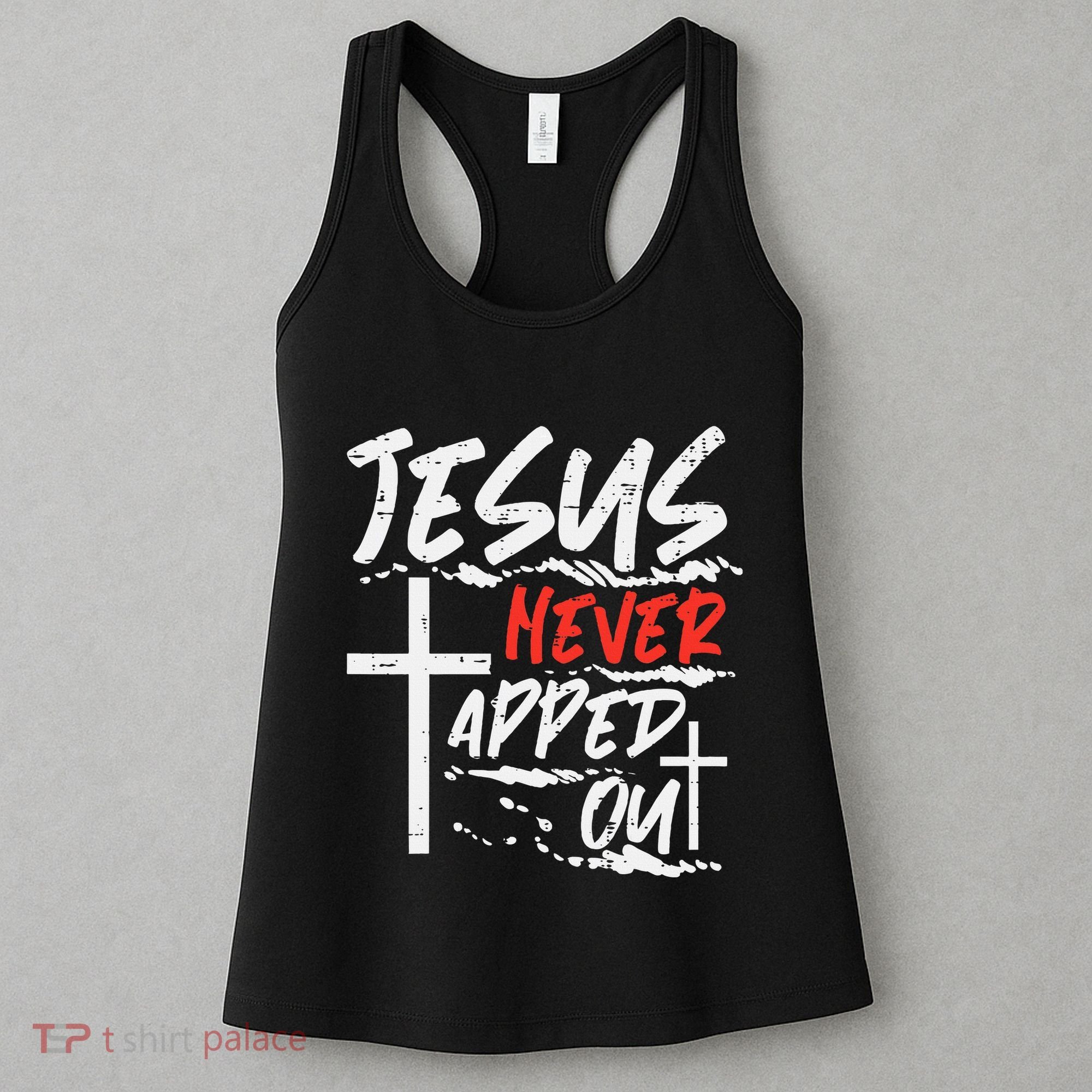 Wrestling Jesus Never Tapped Out Christian Wrestle Women's Tank Top