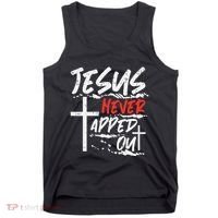 Wrestling Jesus Never Tapped Out Christian Wrestle Tank Top thumb 0