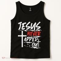 Wrestling Jesus Never Tapped Out Christian Wrestle Tank Top thumb 2