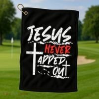 Wrestling Jesus Never Tapped Out Christian Wrestle Golf Towel thumb 1