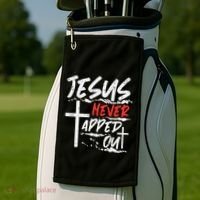 Wrestling Jesus Never Tapped Out Christian Wrestle Golf Towel thumb 2