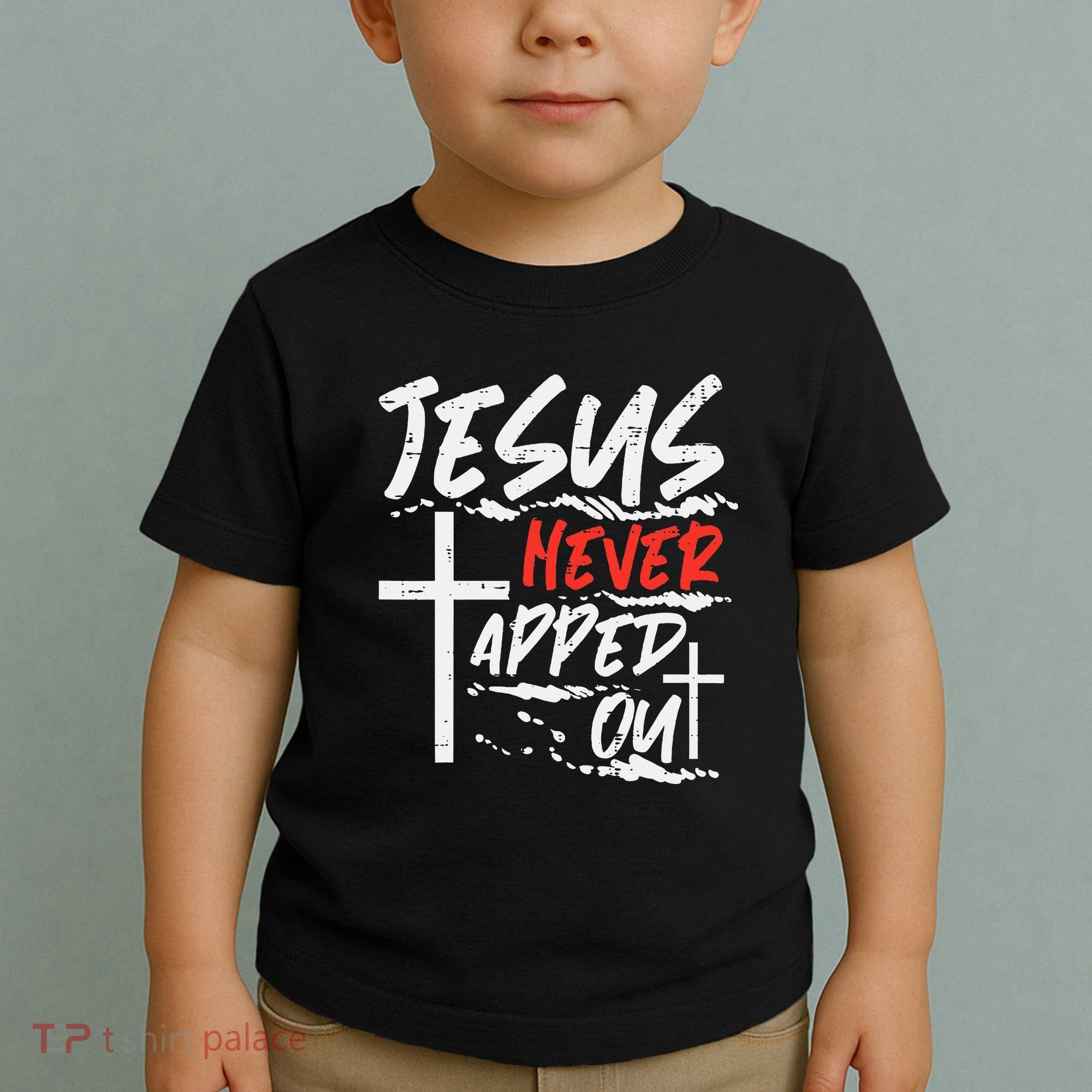 Wrestling Jesus Never Tapped Out Christian Wrestle Toddler T-Shirt