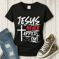Wrestling Jesus Never Tapped Out Christian Wrestle Women's T-Shirt thumb 3