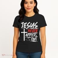 Wrestling Jesus Never Tapped Out Christian Wrestle Women's T-Shirt thumb 4