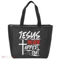 Wrestling Jesus Never Tapped Out Christian Wrestle Tote Bag thumb 0