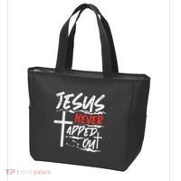 Wrestling Jesus Never Tapped Out Christian Wrestle Tote Bag thumb 3