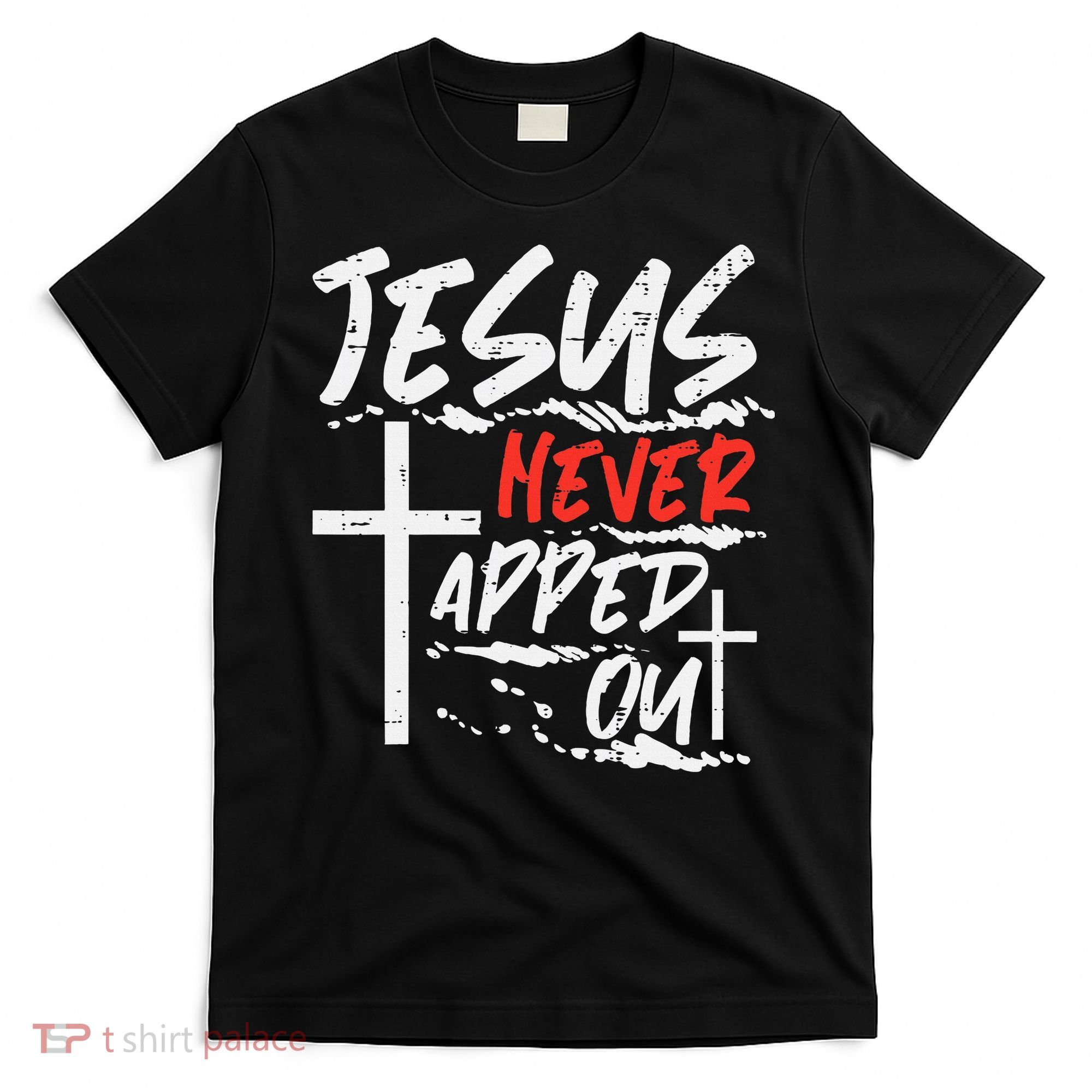 Wrestling Jesus Never Tapped Out Christian Wrestle T-Shirt
