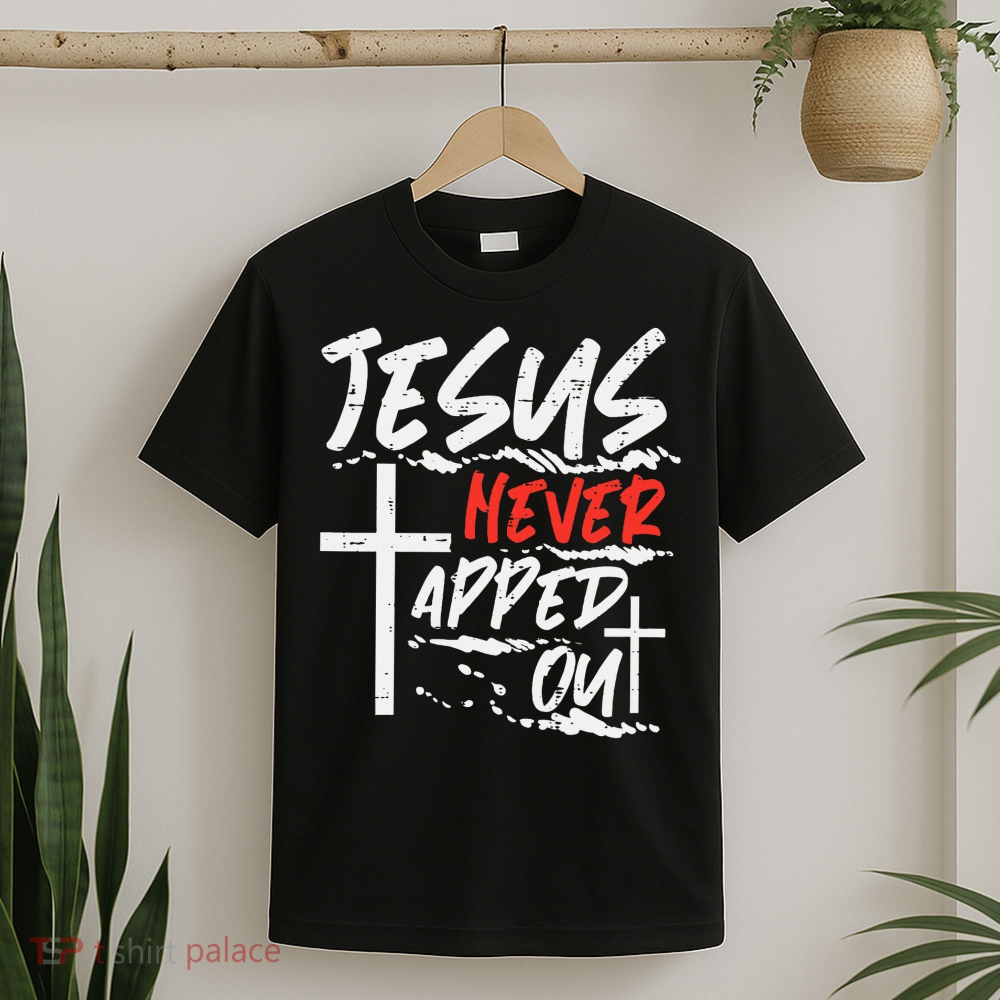Wrestling Jesus Never Tapped Out Christian Wrestle T-Shirt