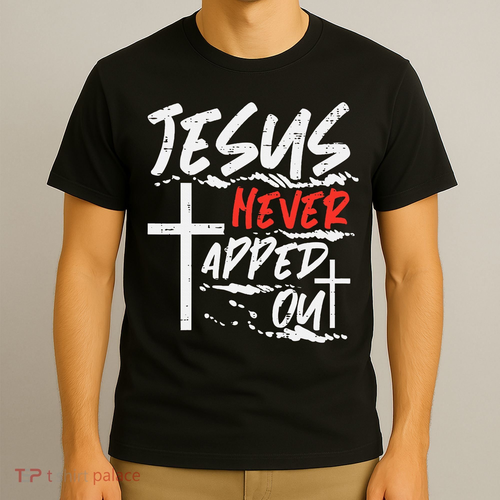 Wrestling Jesus Never Tapped Out Christian Wrestle T-Shirt