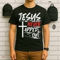 Wrestling Jesus Never Tapped Out Christian Wrestle T-Shirt thumb 6