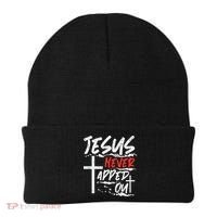 Wrestling Jesus Never Tapped Out Christian Wrestle Beanie thumb 0