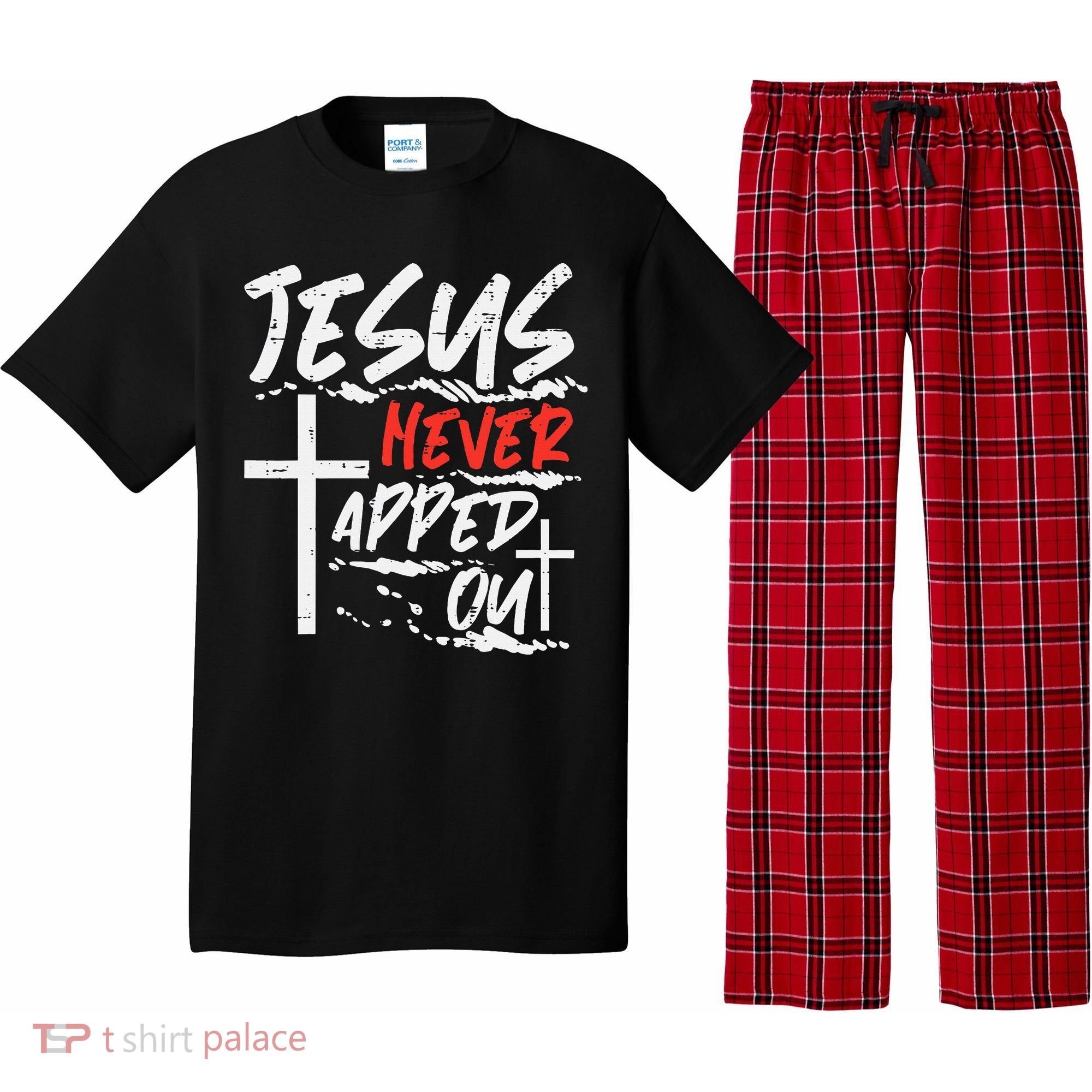 Wrestling Jesus Never Tapped Out Christian Wrestle Pajama Set