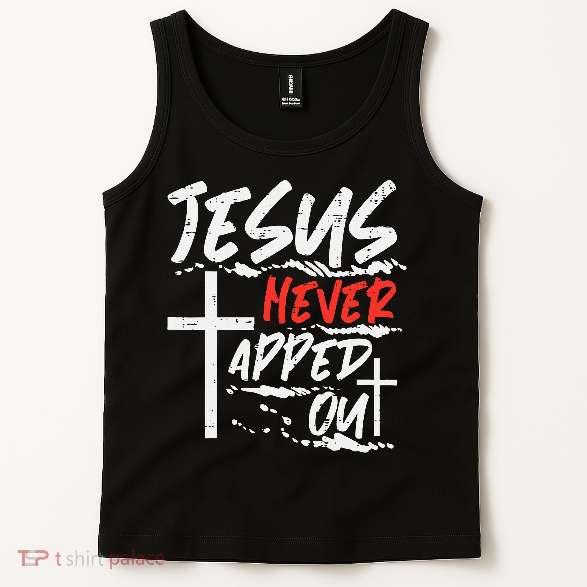 Wrestling Jesus Never Tapped Out Christian Wrestle Tank Top