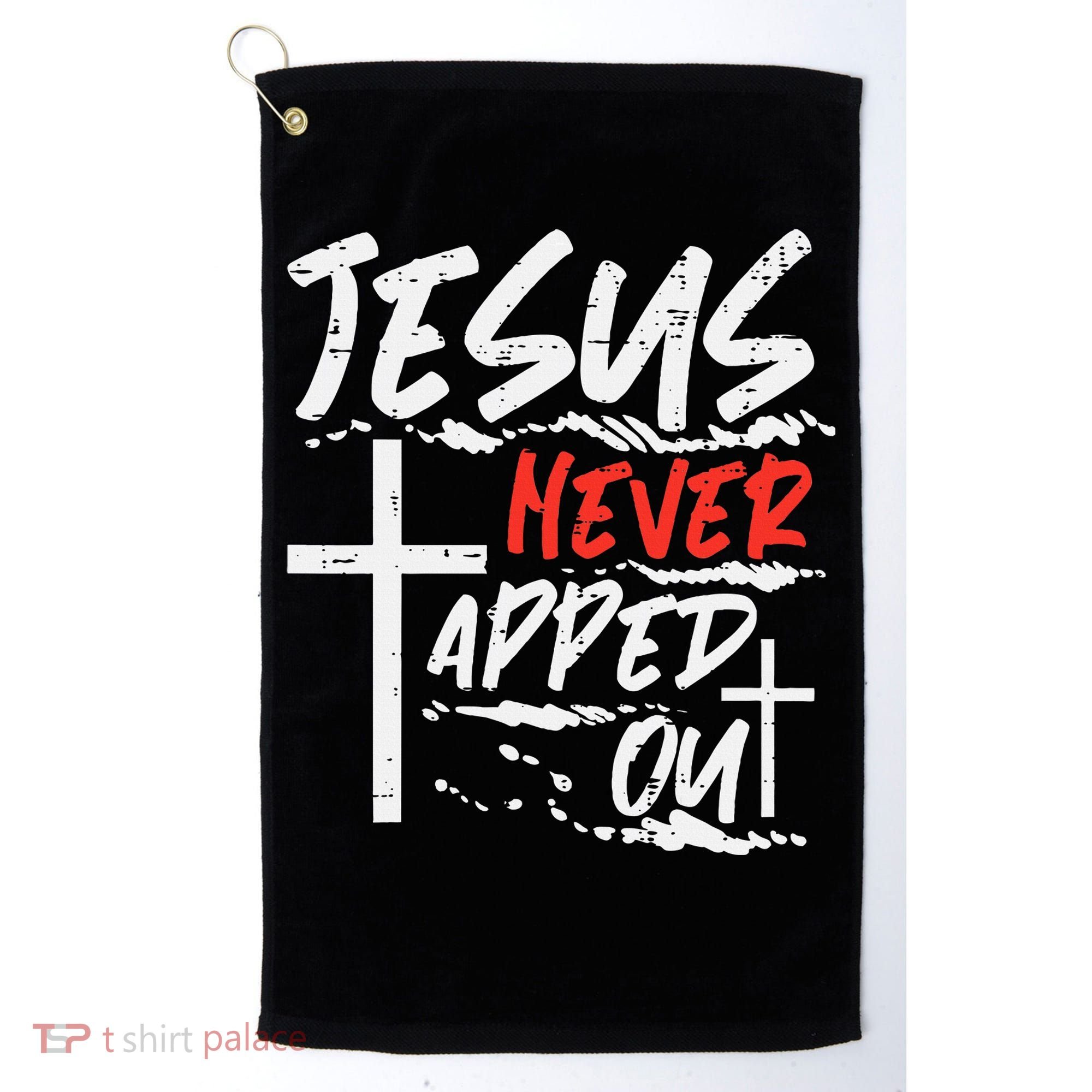 Wrestling Jesus Never Tapped Out Christian Wrestle Golf Towel