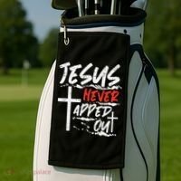 Wrestling Jesus Never Tapped Out Christian Wrestle Golf Towel thumb 2