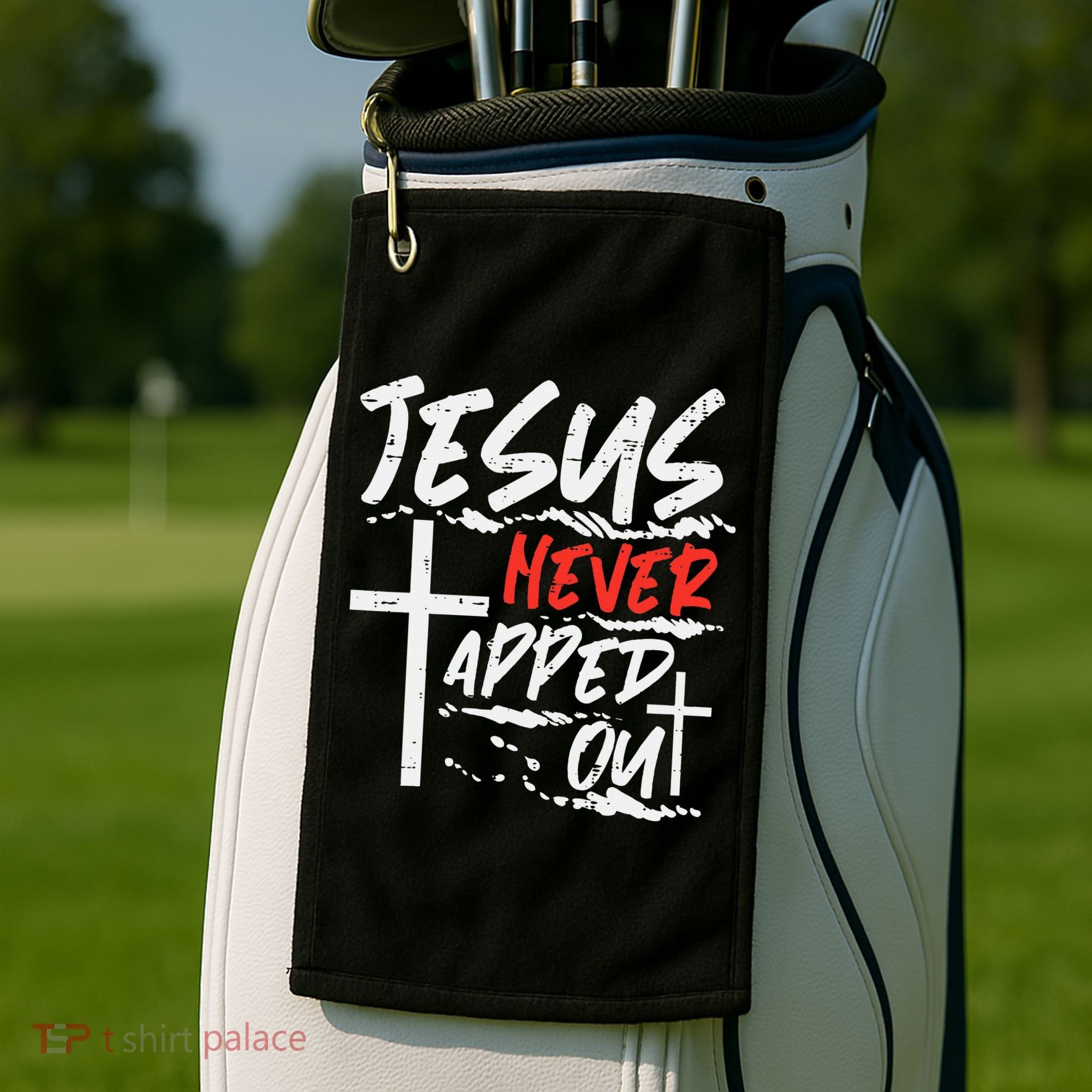 Wrestling Jesus Never Tapped Out Christian Wrestle Golf Towel