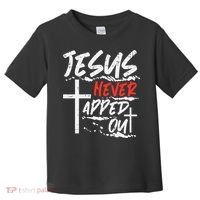 Wrestling Jesus Never Tapped Out Christian Wrestle Toddler T-Shirt thumb 0