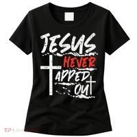 Wrestling Jesus Never Tapped Out Christian Wrestle Women's T-Shirt thumb 0