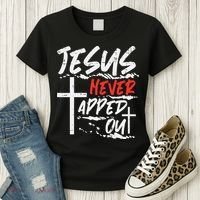 Wrestling Jesus Never Tapped Out Christian Wrestle Women's T-Shirt thumb 3