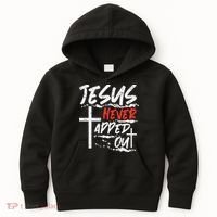 Wrestling Jesus Never Tapped Out Christian Wrestle Kids Hoodie thumb 0