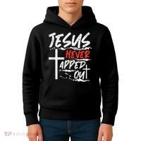 Wrestling Jesus Never Tapped Out Christian Wrestle Kids Hoodie thumb 4
