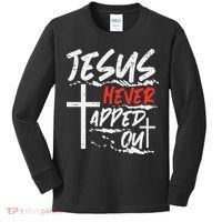 Wrestling Jesus Never Tapped Out Christian Wrestle Kids Long Sleeve Shirt thumb 0