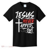 Wrestling Jesus Never Tapped Out Christian Wrestle Kids T-Shirt thumb 0