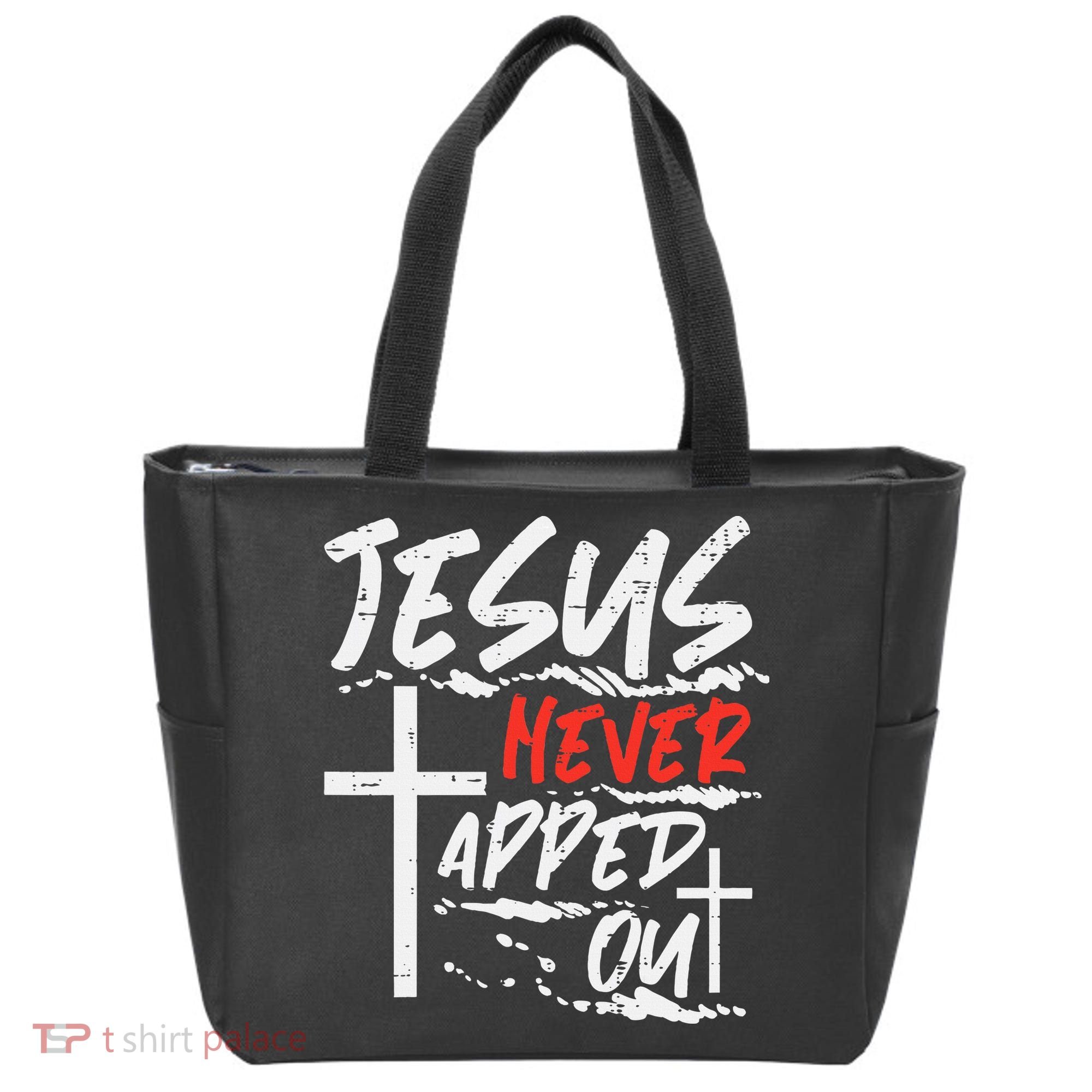 Wrestling Jesus Never Tapped Out Christian Wrestle Tote Bag