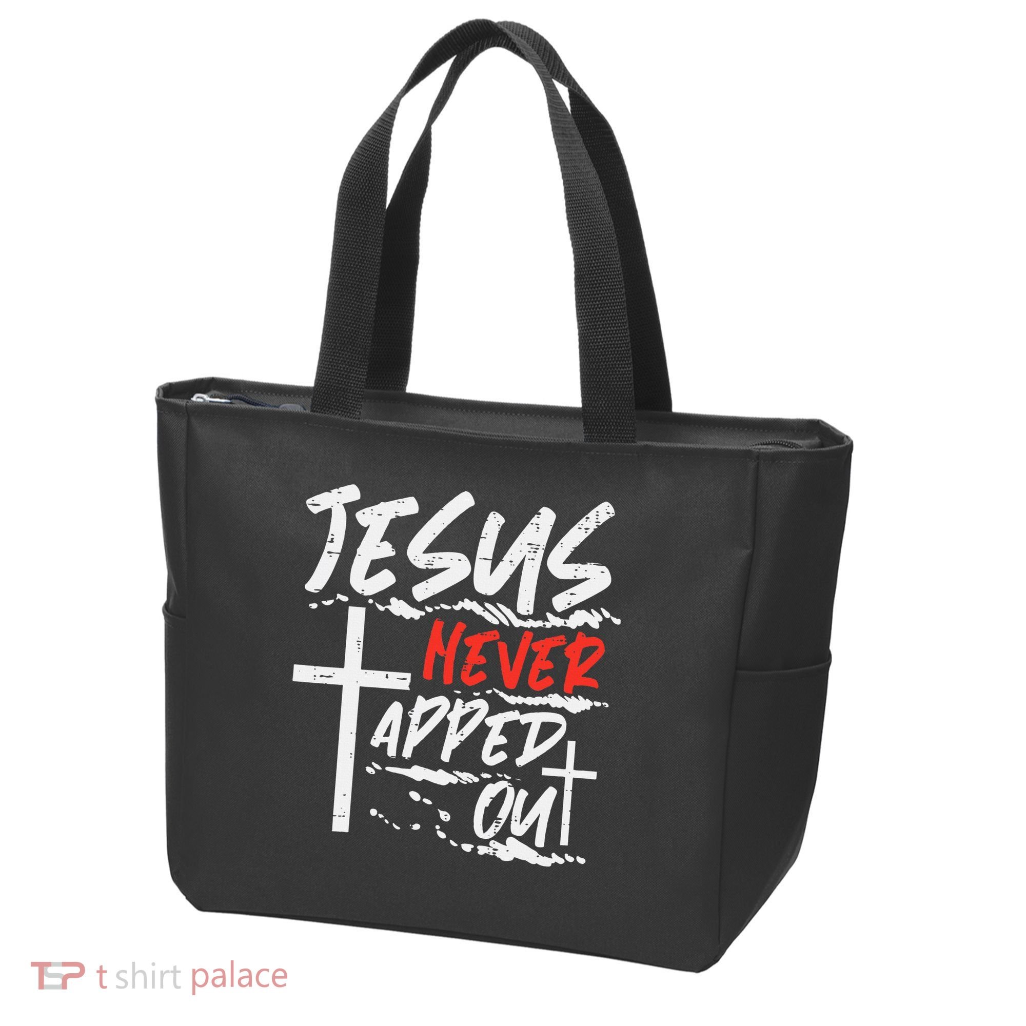 Wrestling Jesus Never Tapped Out Christian Wrestle Tote Bag