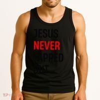 Wrestling Jesus Never Tapped Out Christian Wrestle Tank Top thumb 3
