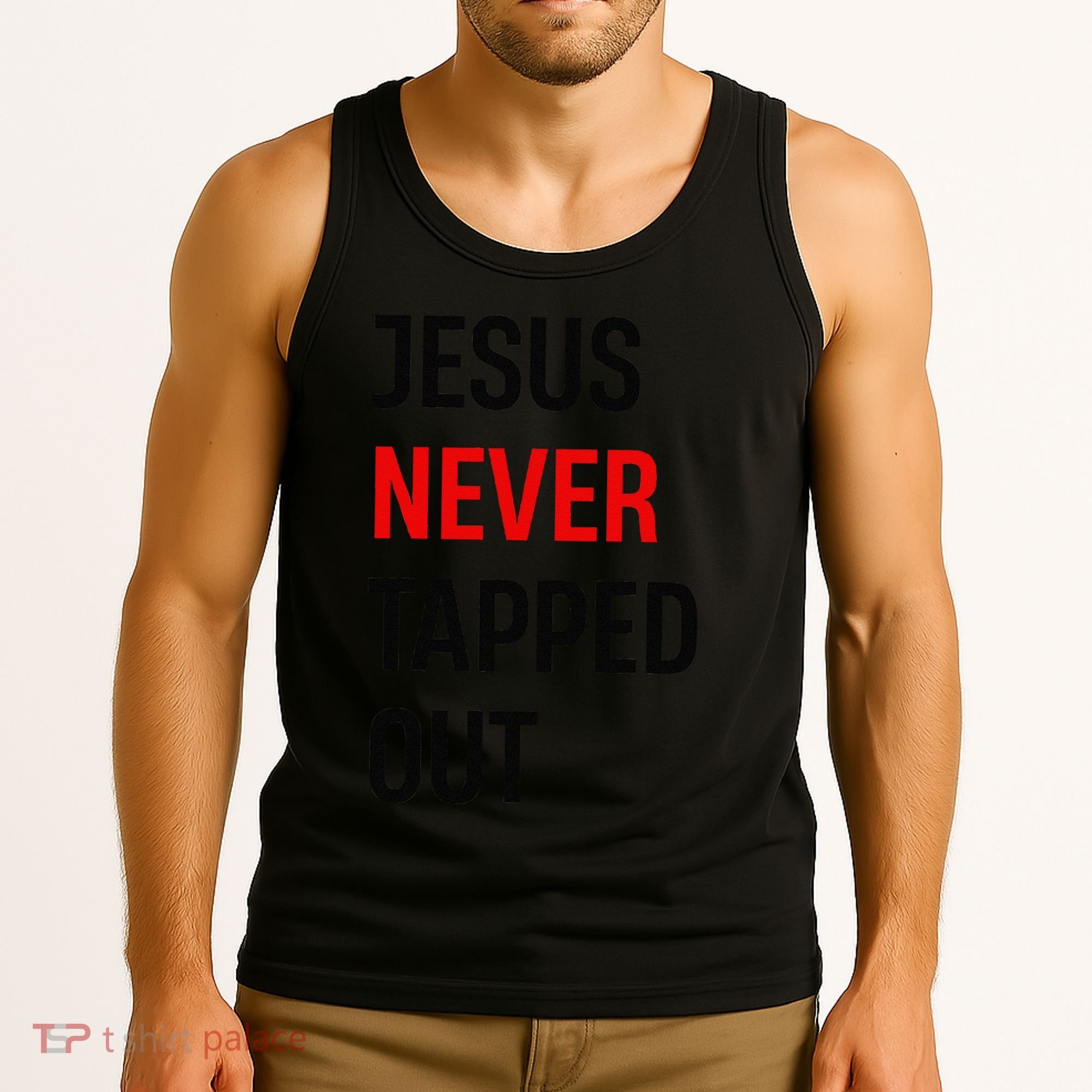Wrestling Jesus Never Tapped Out Christian Wrestle Tank Top