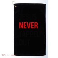 Wrestling Jesus Never Tapped Out Christian Wrestle Golf Towel thumb 0