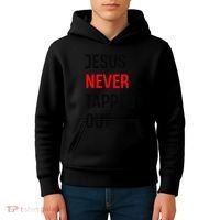 Wrestling Jesus Never Tapped Out Christian Wrestle Kids Hoodie thumb 4