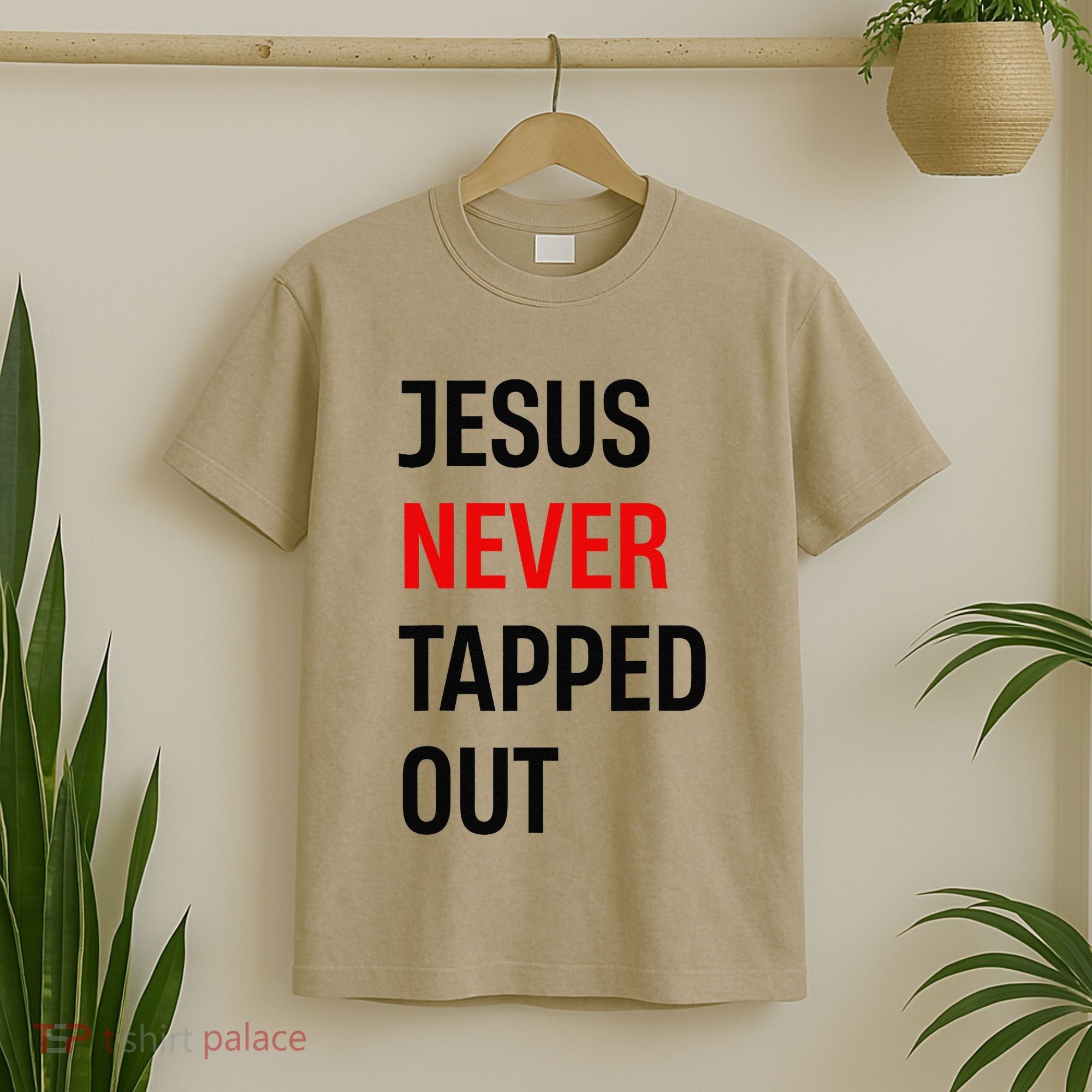 Wrestling Jesus Never Tapped Out Christian Wrestle T-Shirt